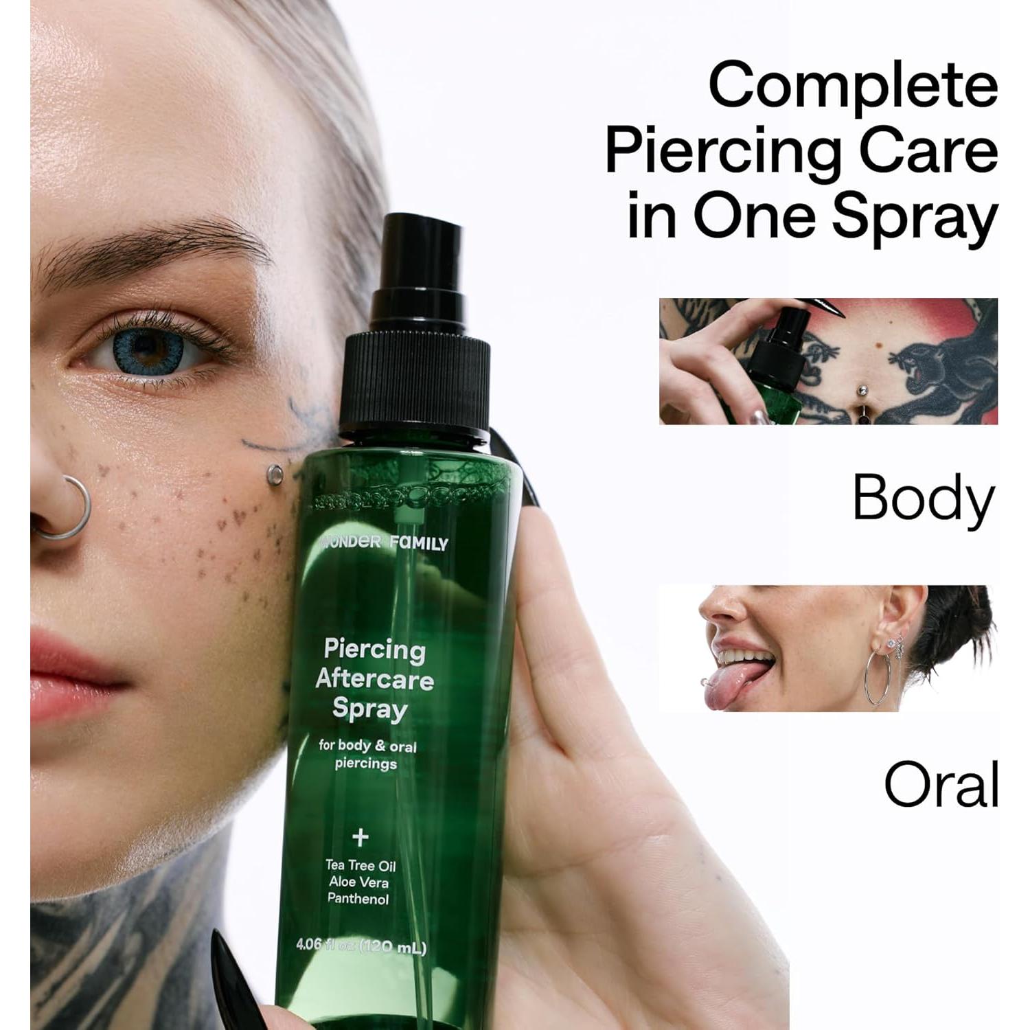 Spray Salino para Piercings WONDER FAMILY 181.9g con Pantenol