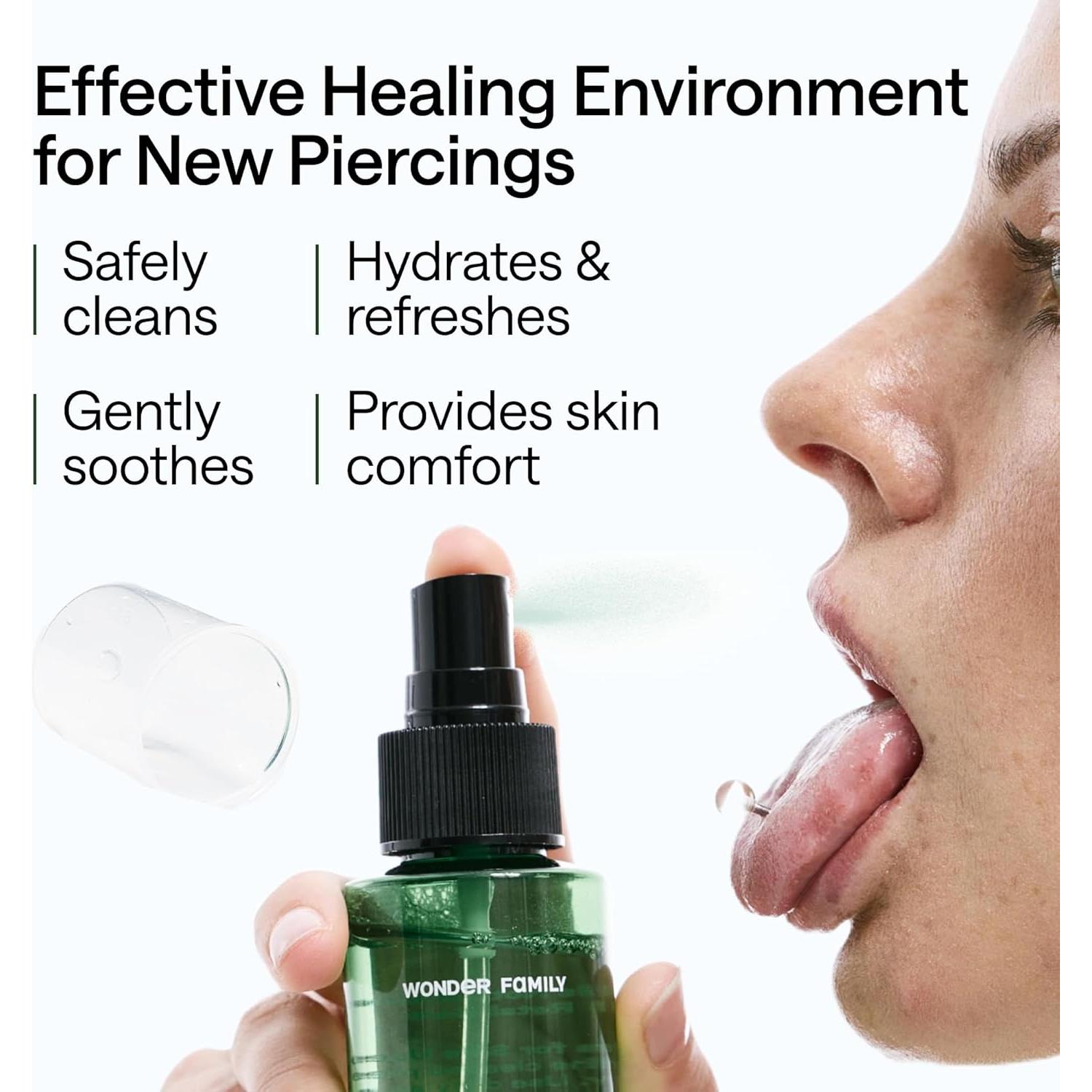 Spray Salino para Piercings WONDER FAMILY 181.9g con Pantenol