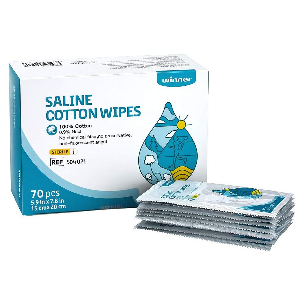 Toallitas Estériles de Salina Winner 70 Unidades 15x20 cm