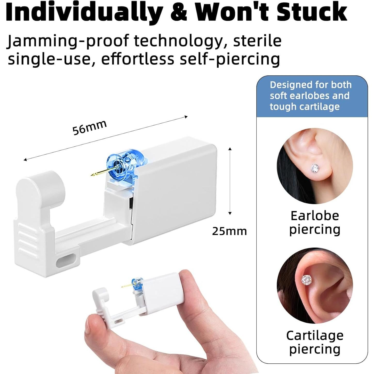 Kit de Perforación de Orejas Nunpag 24 Piezas - Incluye Aretes y Pistolas