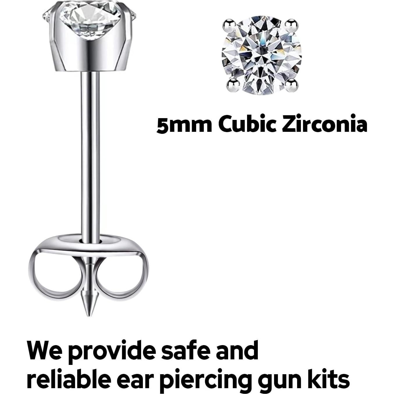 Kit de Perforación de Orejas SugarTang - Acero Quirúrgico 5mm