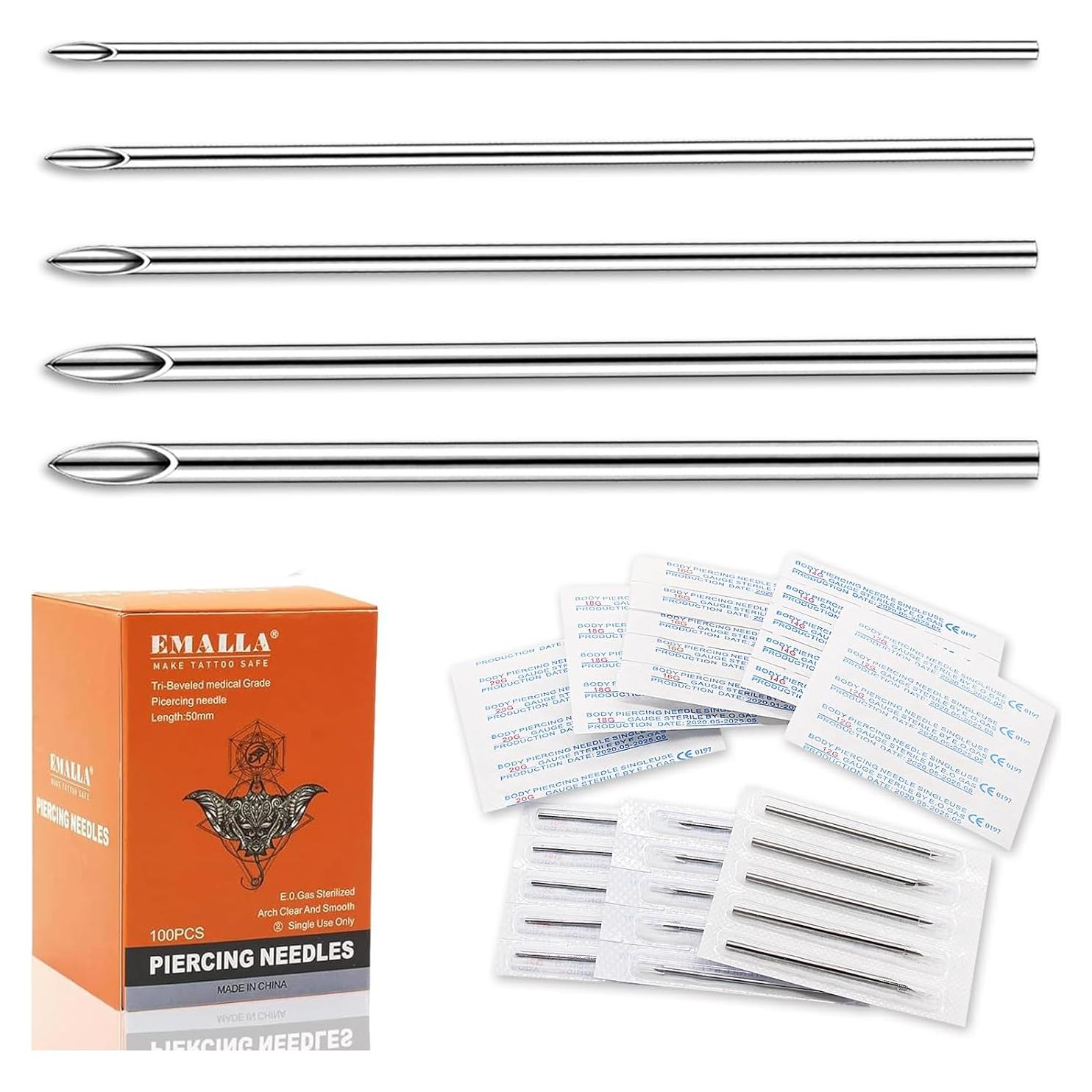 Kit de Piercing Estéril 100pcs Anghie 12G 14G 16G 18G 20G