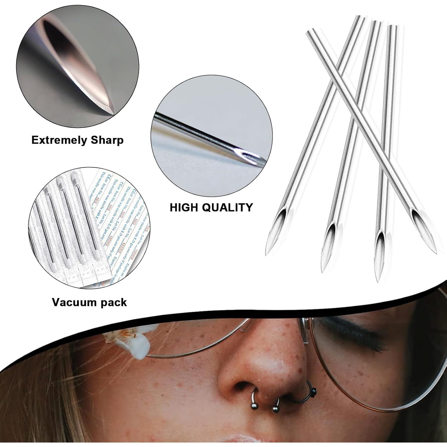 Kit de Piercing Estéril 100pcs Anghie 12G 14G 16G 18G 20G
