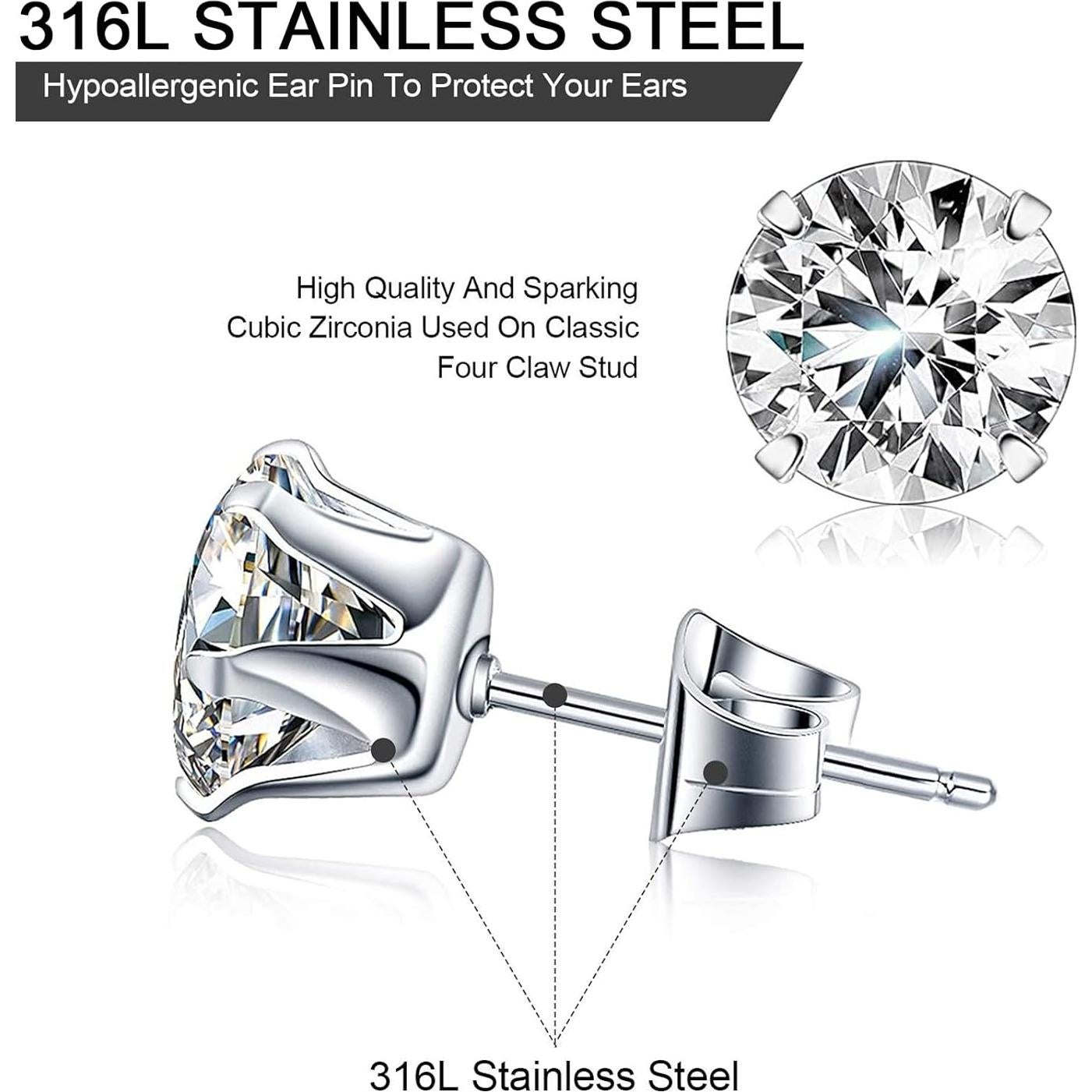 Kit de perforación de orejas YASPIT con aretes y estuche