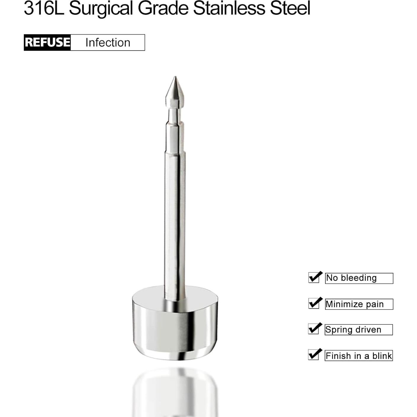 Kit de perforación de orejas YASPIT con aretes y estuche