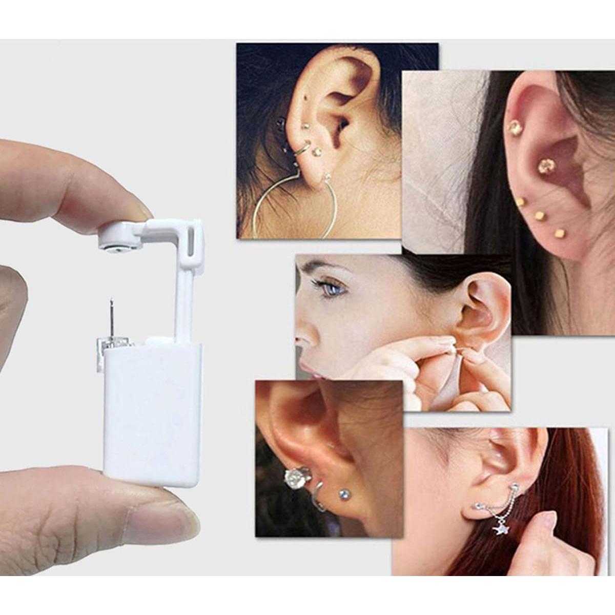 Kit de Perforación de Orejas SLVIEKAE 4 Piezas Acero Inoxidable