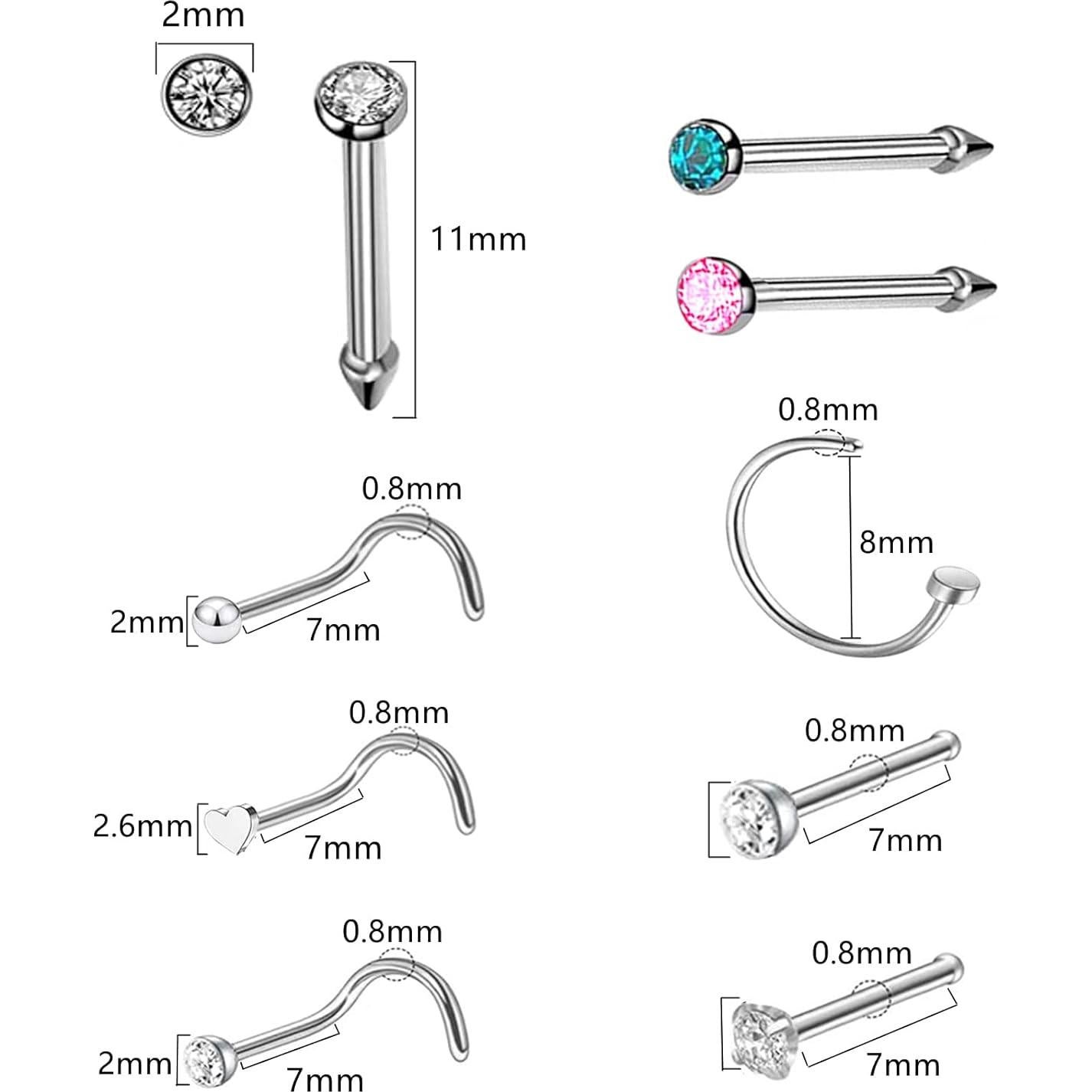 Kit de Piercing de Nariz HYJLPAF - 3 Pistolas + 6 Anillos