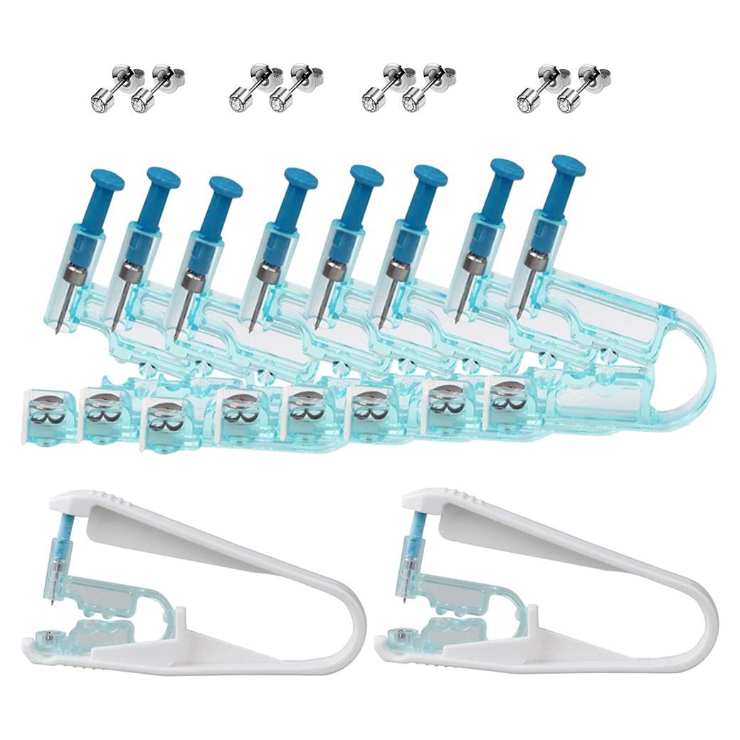 Kit de perforación de orejas Refesta 8 Pcs con aretes y herramienta