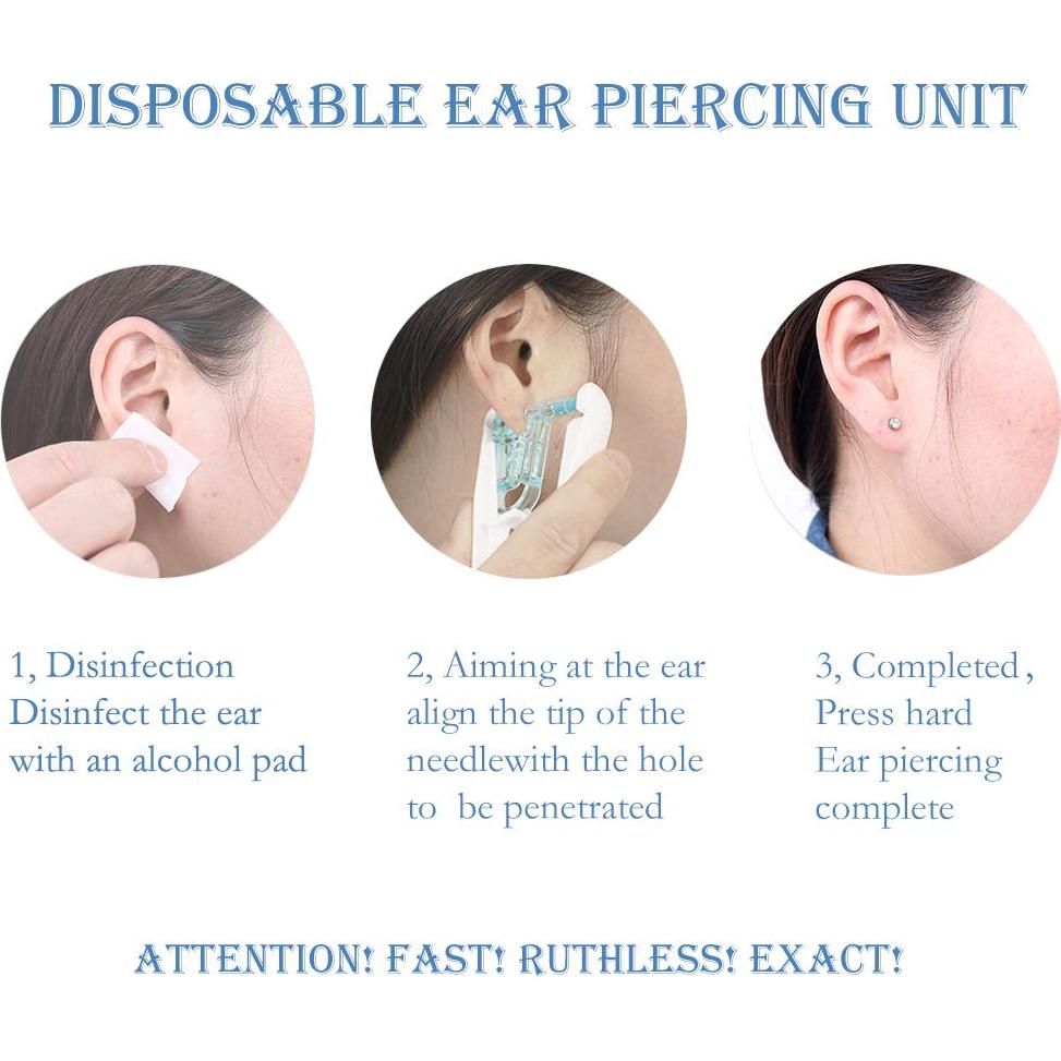 Kit de perforación de orejas Refesta 8 Pcs con aretes y herramienta