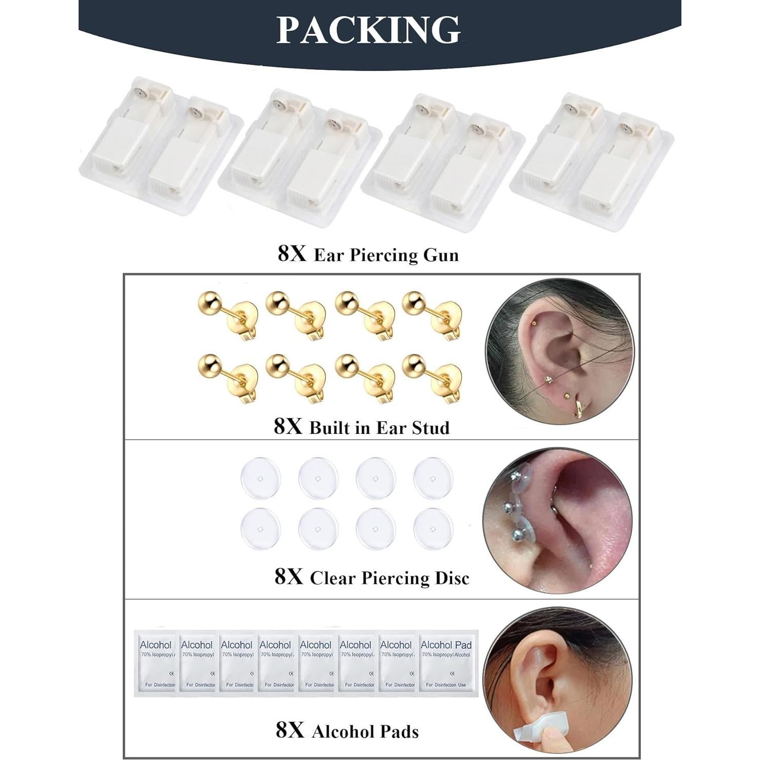 Kit de Perforación de Orejas Perfect Life 32 Piezas - Rápido y Sin Dolor