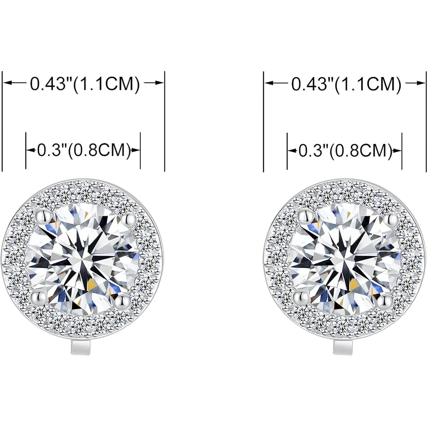 Pendientes de Clip de Cristal YOQUCOL 8MM para Mujeres