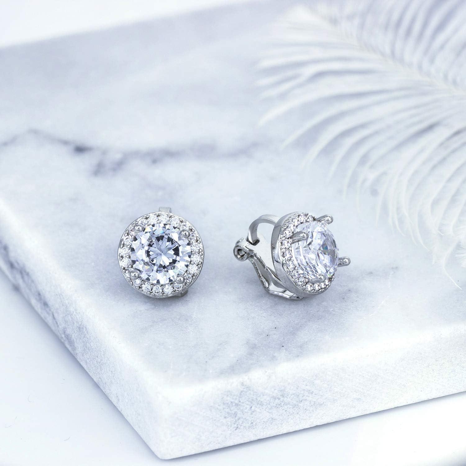 Pendientes de Clip de Cristal YOQUCOL 8MM para Mujeres