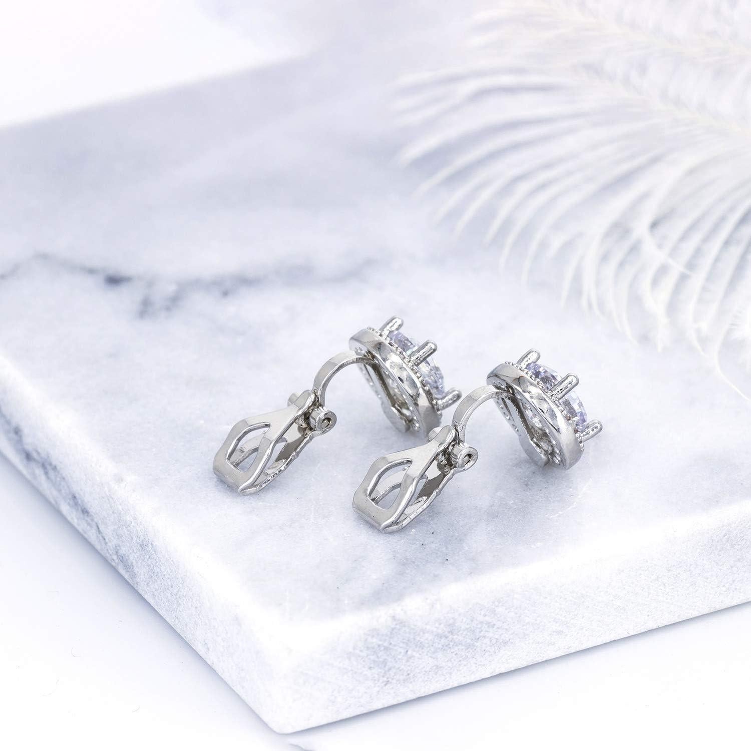 Pendientes de Clip de Cristal YOQUCOL 8MM para Mujeres
