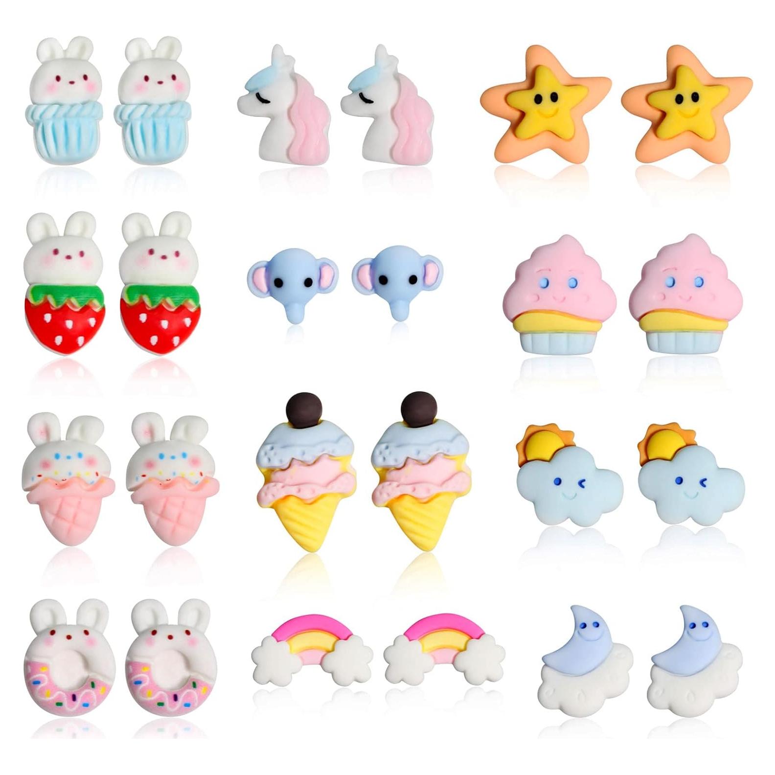 Aretes Magnéticos de Conejo Spiritlele - 12 Pares No Perforados