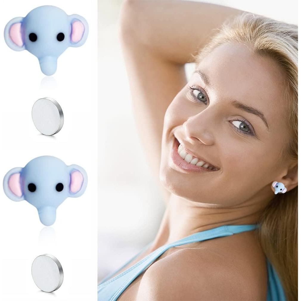 Aretes Magnéticos de Conejo Spiritlele - 12 Pares No Perforados