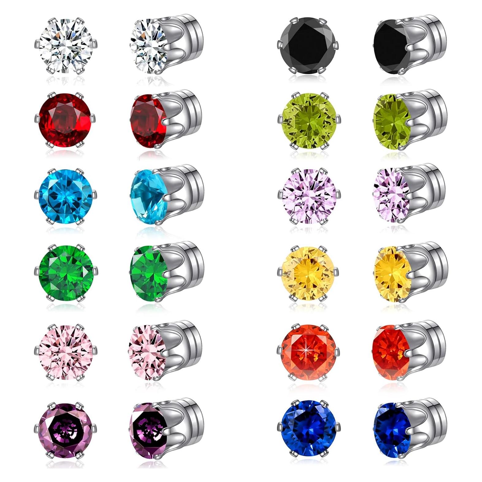 Pendientes Magnéticos Clip Spiritlele 12 Pares Zirconia 6mm