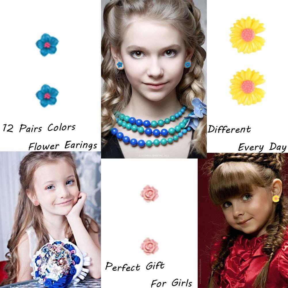 Conjunto de Pendientes Magnéticos Spiritlele 12 Pares Flores 10mm