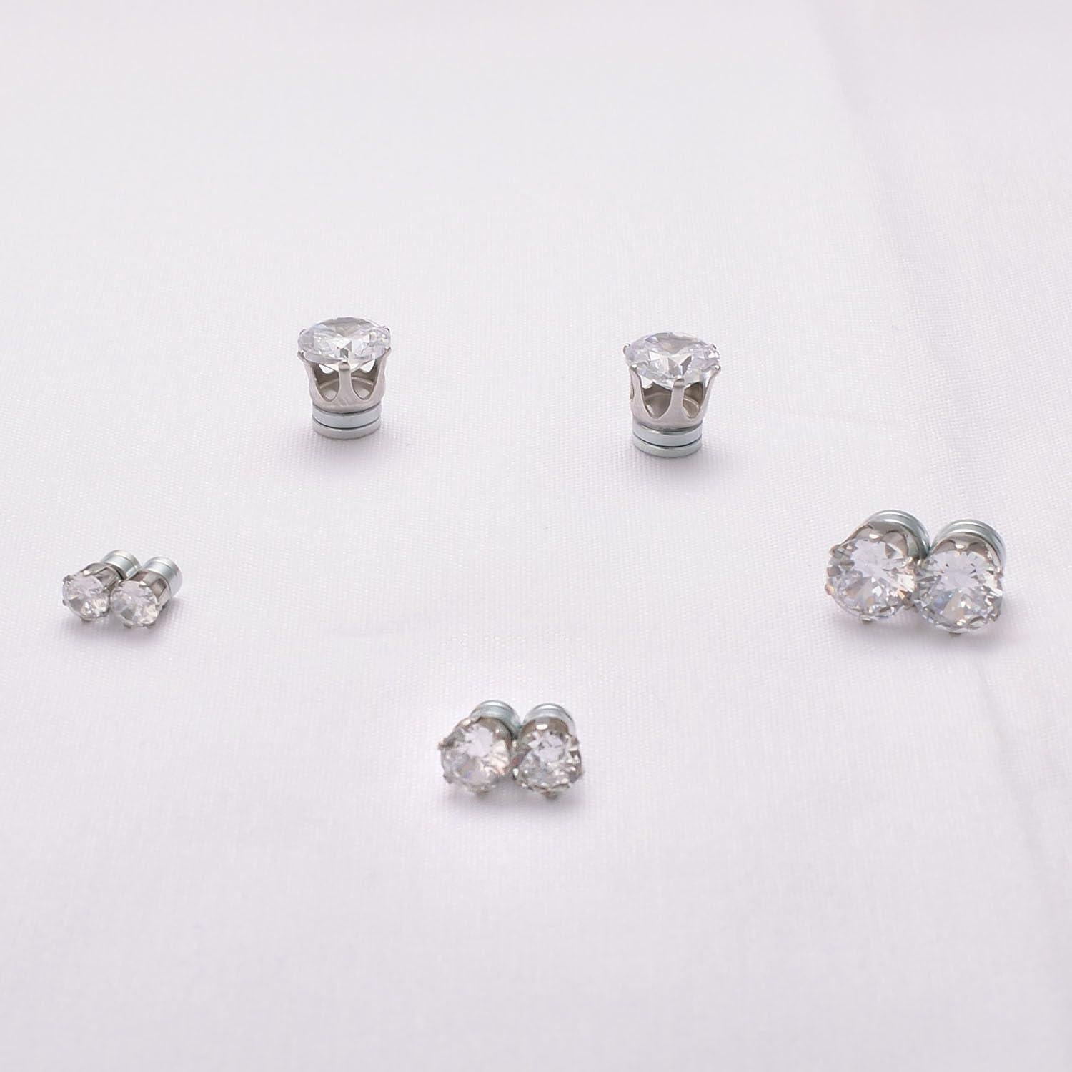 Pendientes Magnéticos de Acero Inoxidable Airokiy CZ Clip On