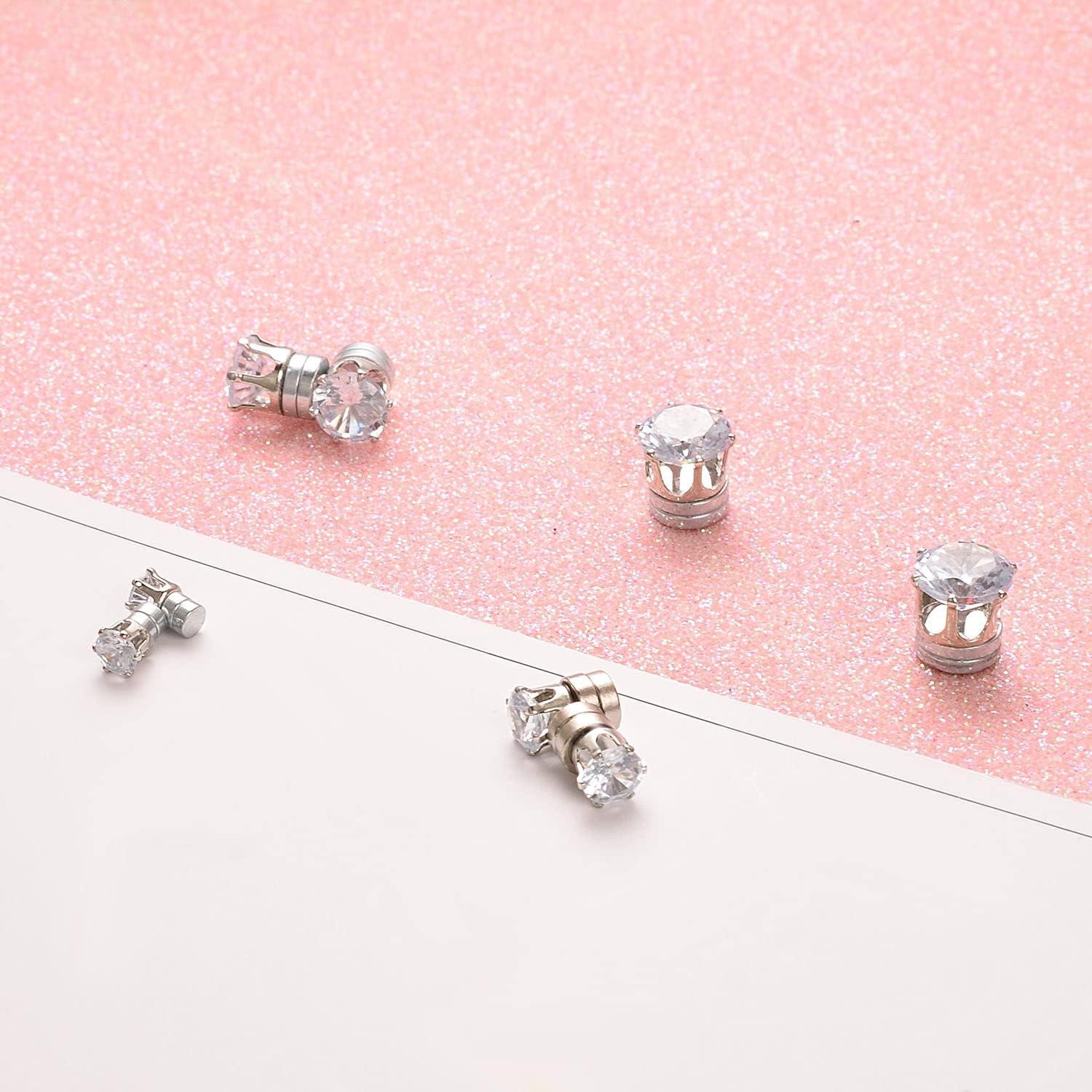 Pendientes Magnéticos de Acero Inoxidable Airokiy CZ Clip On