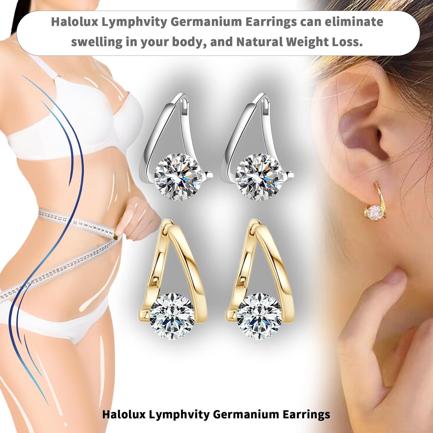 Pendientes de Germanio Lymphvity para Mujeres - 2 Pares Oro y Plata