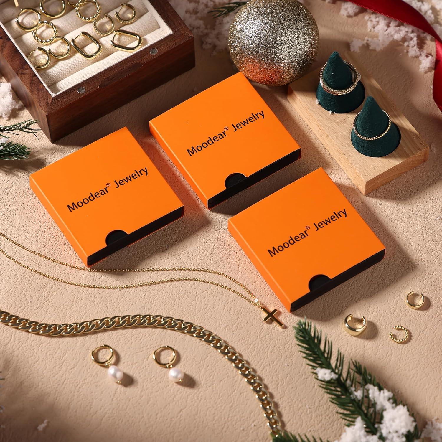 Aretes Cuffs No Perforados Moodear Oro 14K 3 Piezas Hipoalergénicos