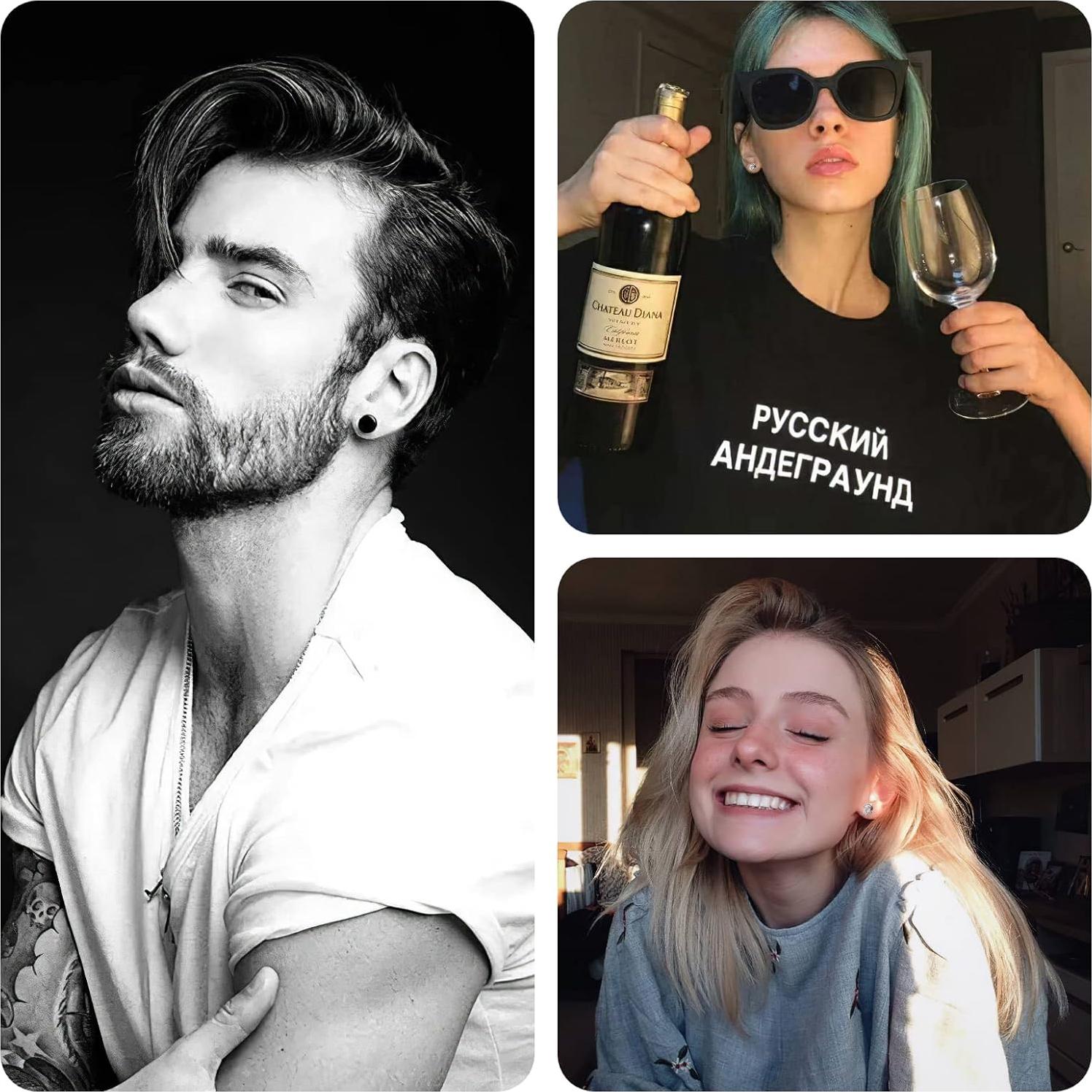 Pendientes Magnéticos HENGYID Acero Inoxidable 4 Pares 6mm