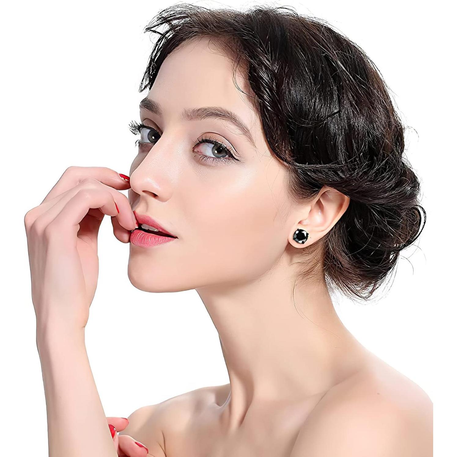 Pendientes Magnéticos HENGYID Acero Inoxidable 4 Pares 6mm