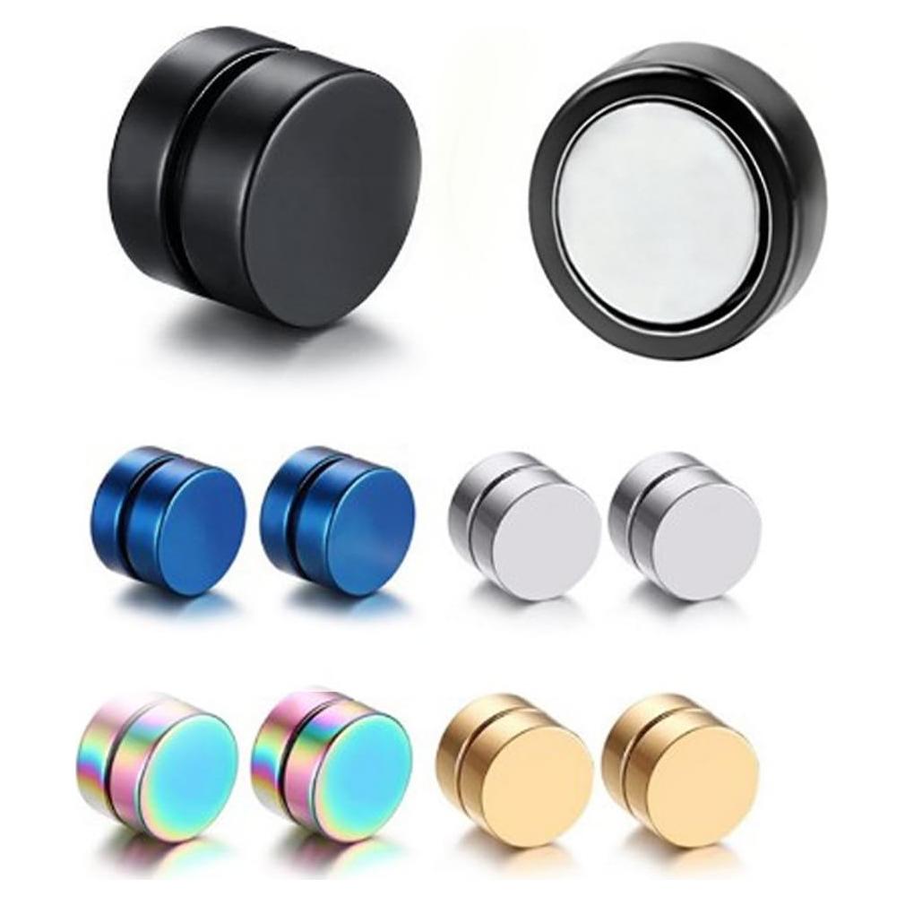 Pendientes de Imán de Acero Inoxidable Hipoalergénicos 10mm