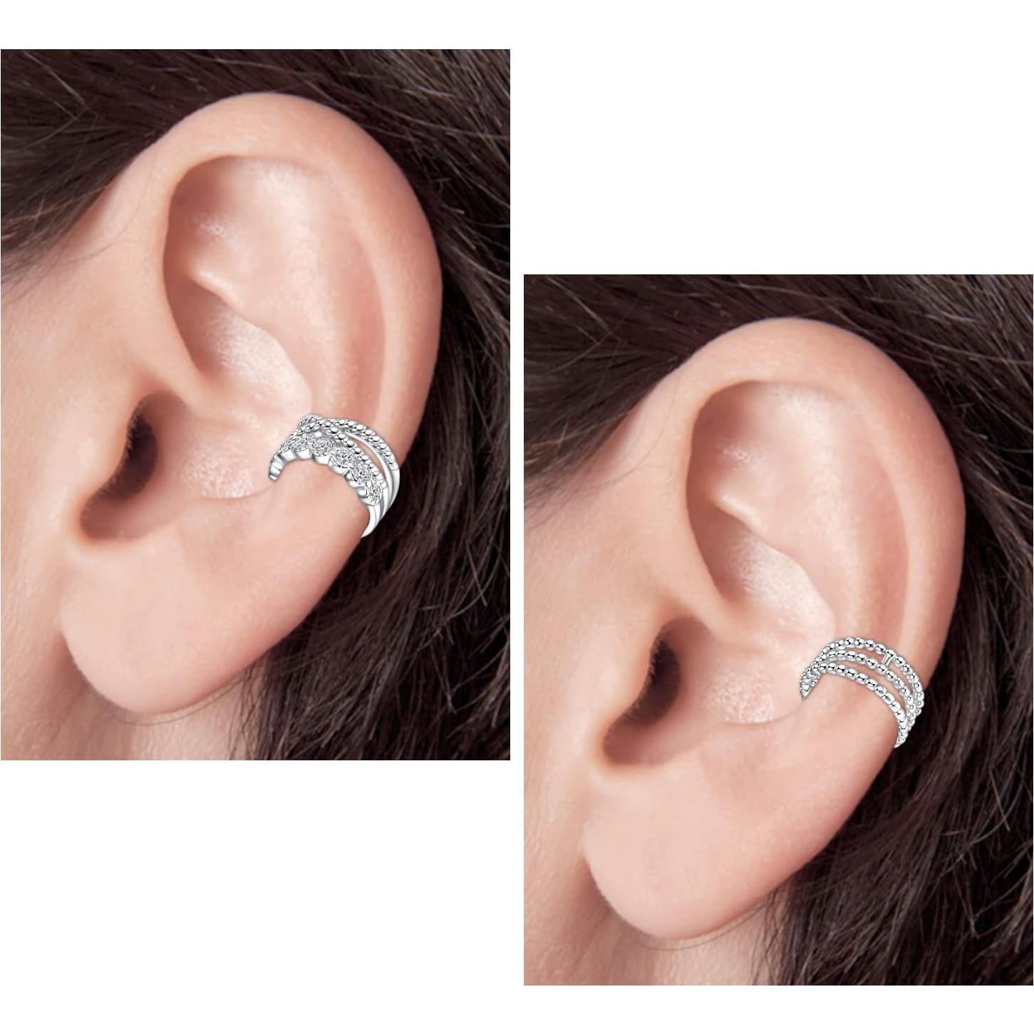 Aretes Falsos de Acero Inoxidable JFORYOU Ajustables Unisex