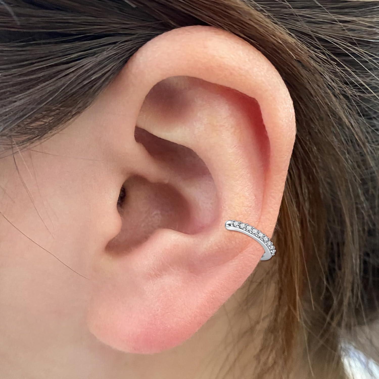 Aretes Falsos de Acero Inoxidable JFORYOU Ajustables Unisex