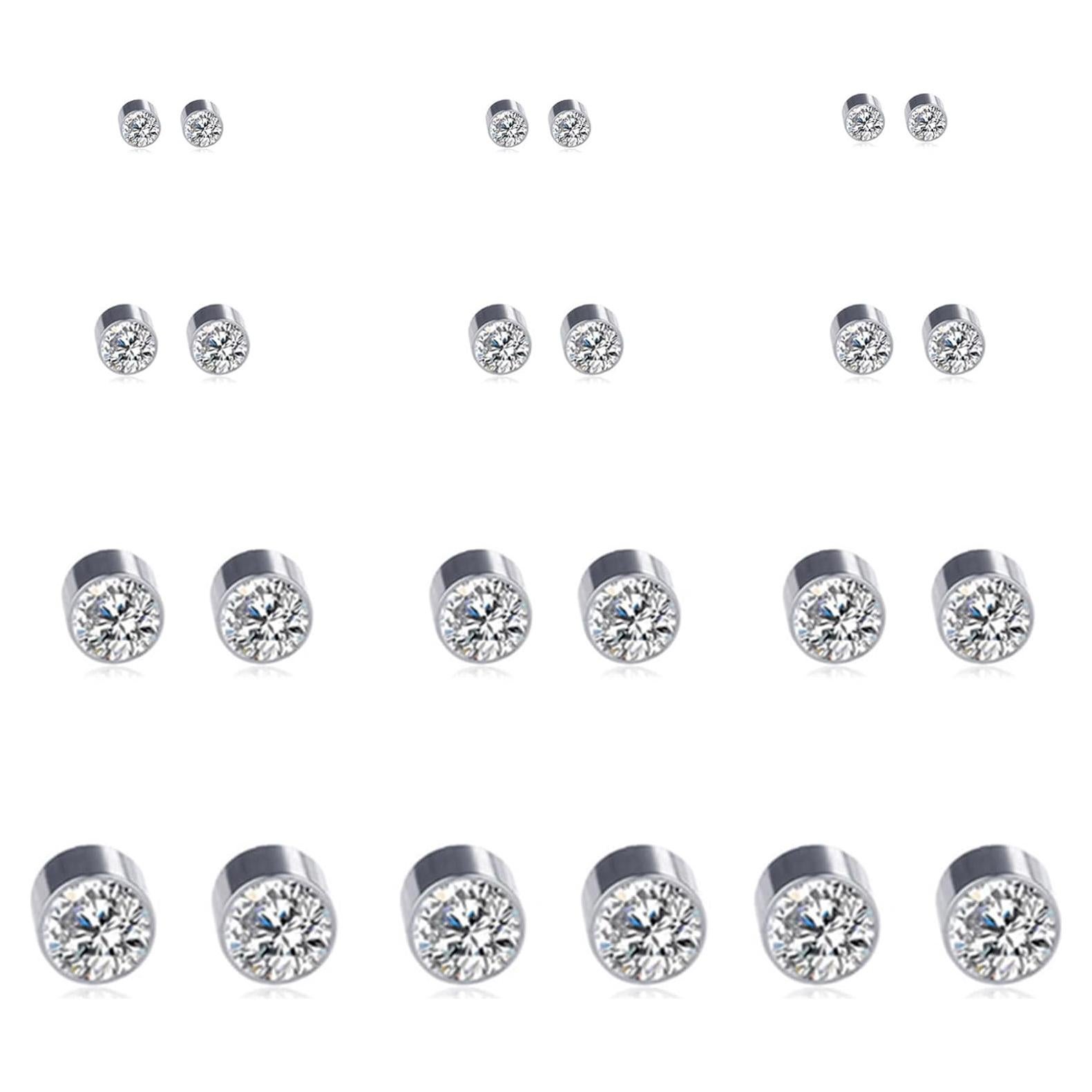 Pendientes Magnéticos Spiritlele 12 Pares Clip Acero Inoxidable