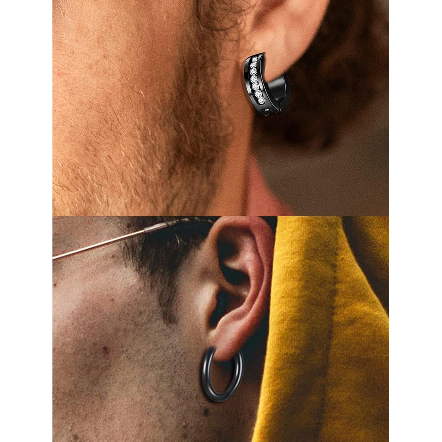 12 Pares Pendientes Magnéticos Ofeiyaa Acero Inoxidable Dorado