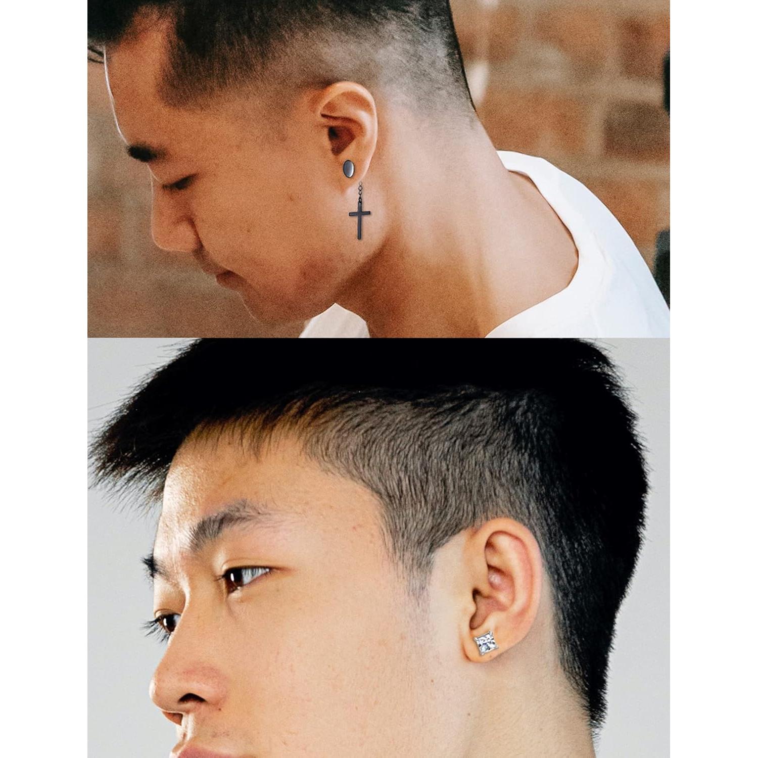 12 Pares Pendientes Magnéticos Ofeiyaa Acero Inoxidable Dorado