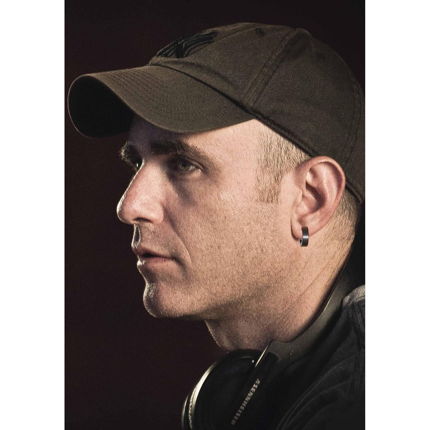 Pendientes No Perforados CCBFY Aros de Acero Titanio Cruz