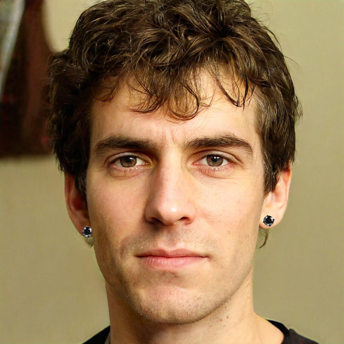 Pendientes No Perforados CCBFY Aros de Acero Titanio Cruz