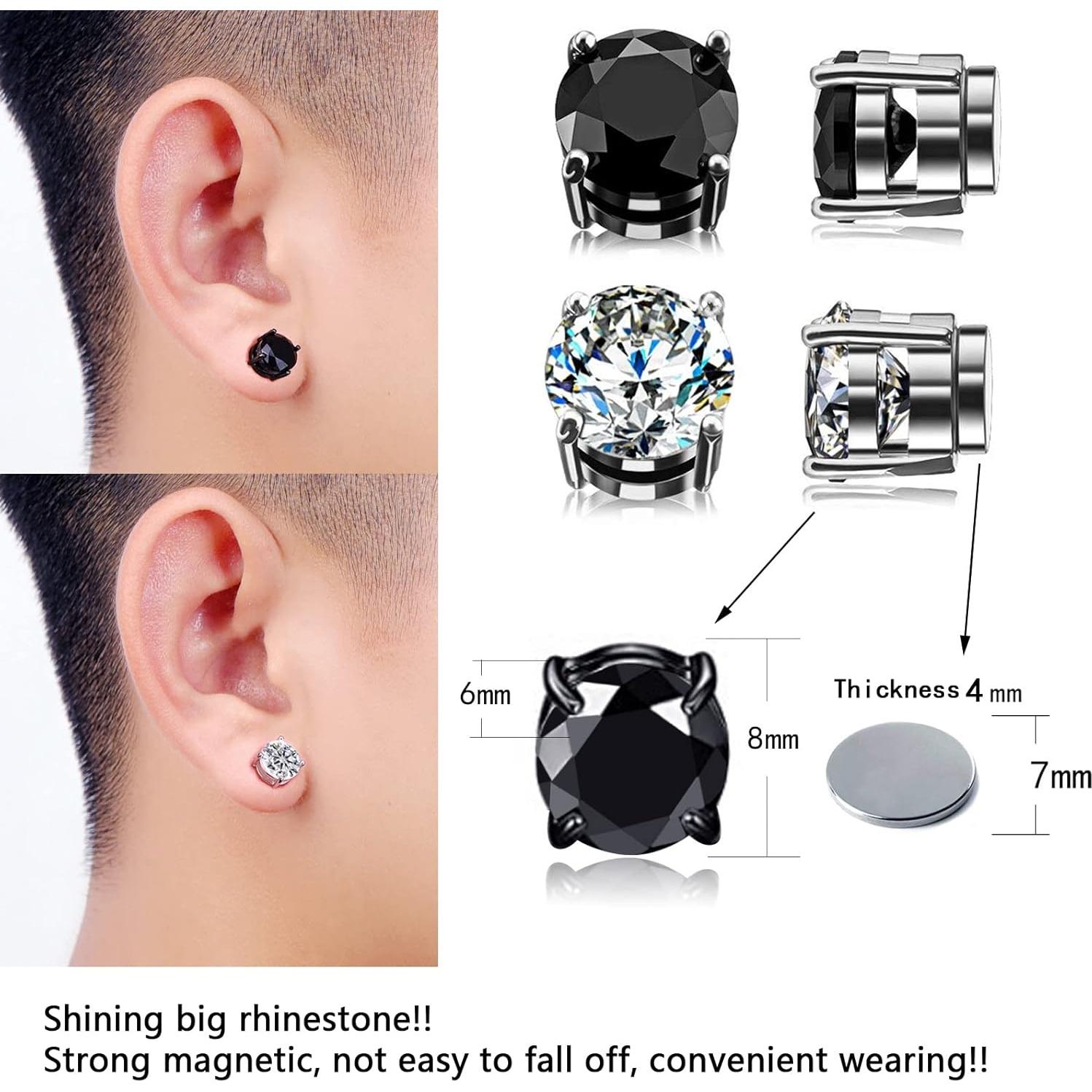 Pendientes No Perforados CCBFY Aros de Acero Titanio Cruz