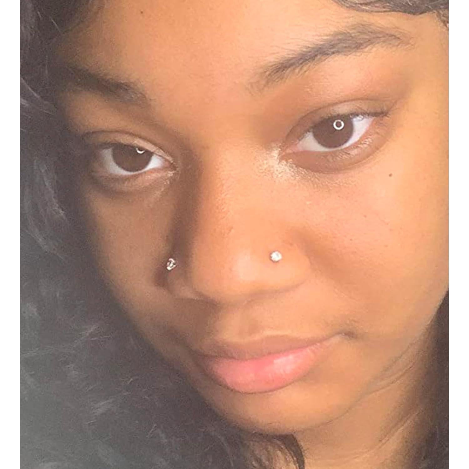 Falsos Studs de Nariz MODRSA - 12 Piezas 3/4/5mm Plata