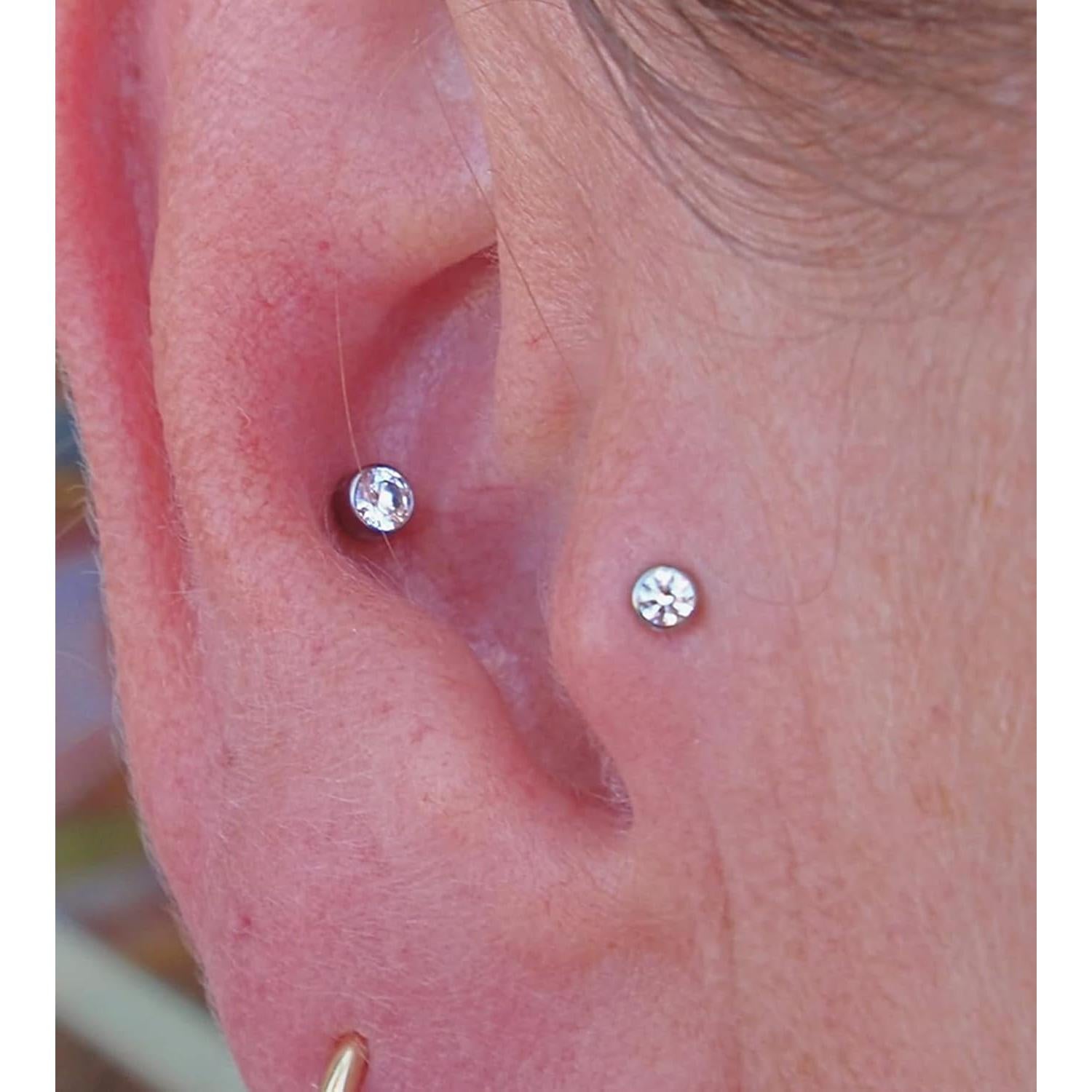 Falsos Studs de Nariz MODRSA - 12 Piezas 3/4/5mm Plata