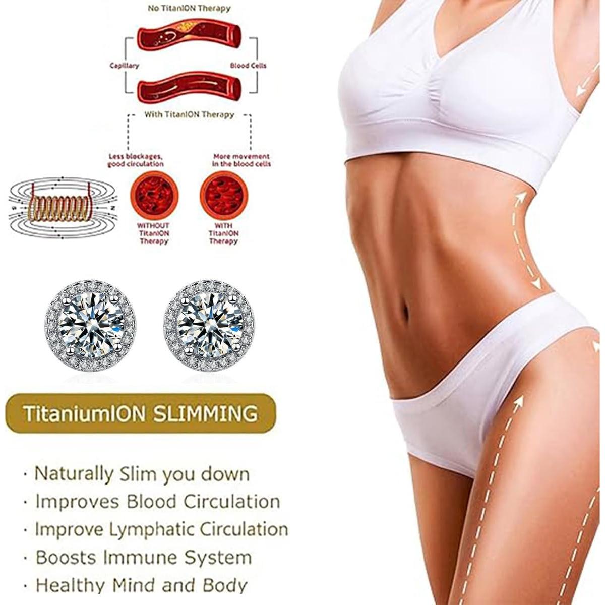 Pendientes de Germanio Linfático DIOWUS para Mujeres - Acero de Titanio