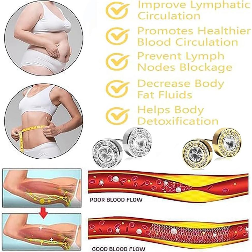 Pendientes de Germanio Linfático DIOWUS para Mujeres - Acero de Titanio