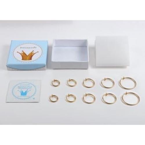 Pendientes de Aro Clip JewelrieShop 5 Pares Hipoalergénicos