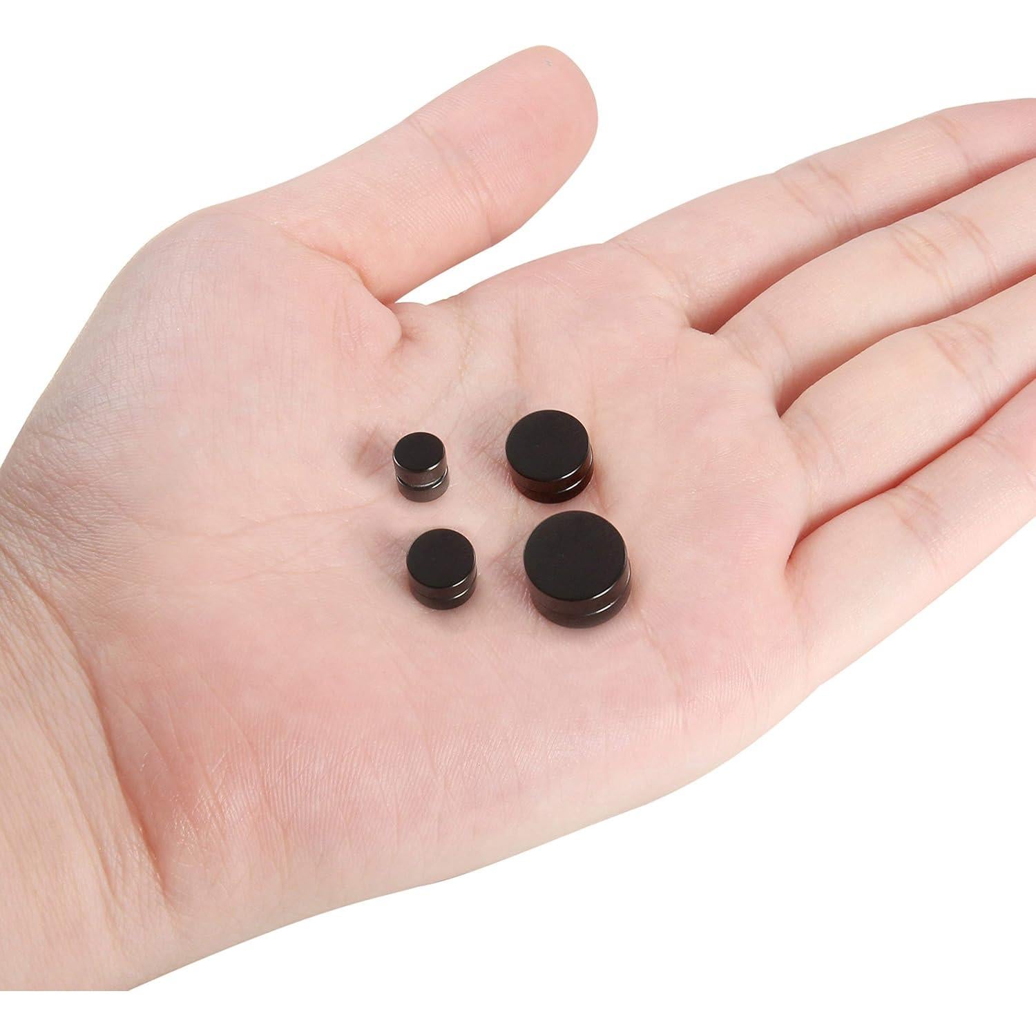 Pendientes Magnéticos Falsos LOLIAS 4 Pares Acero Inoxidable 12mm