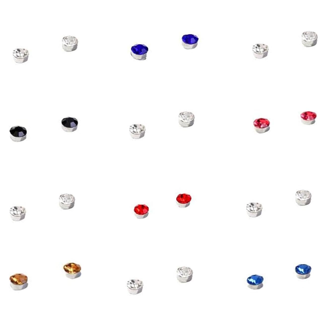 Pendientes Magnéticos de Cristal 12 Pcs PARA MÁS Multicolor 3mm