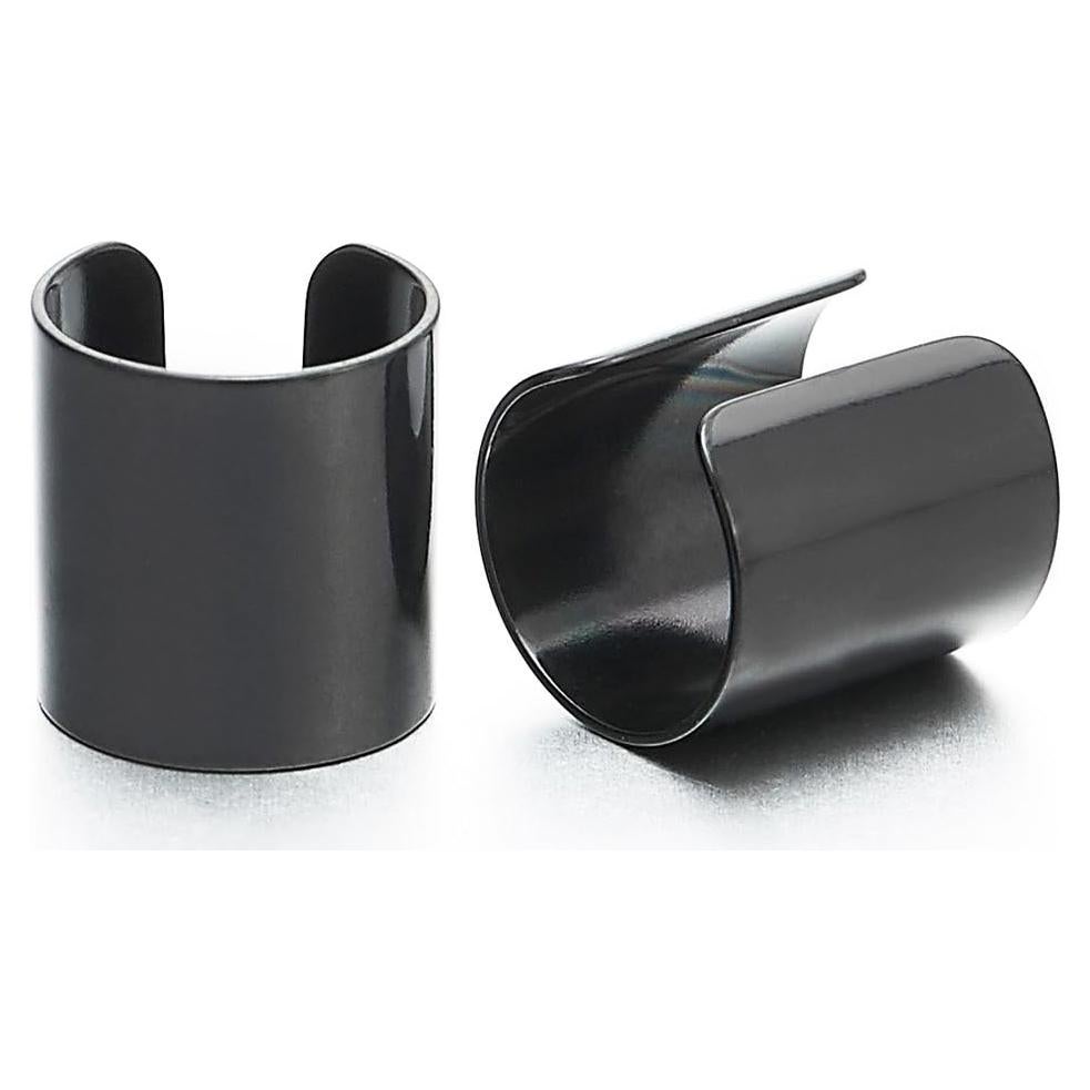 Aretes Cuff de Acero Inoxidable COOLSTEELANDBEYOND 10MM y 6MM