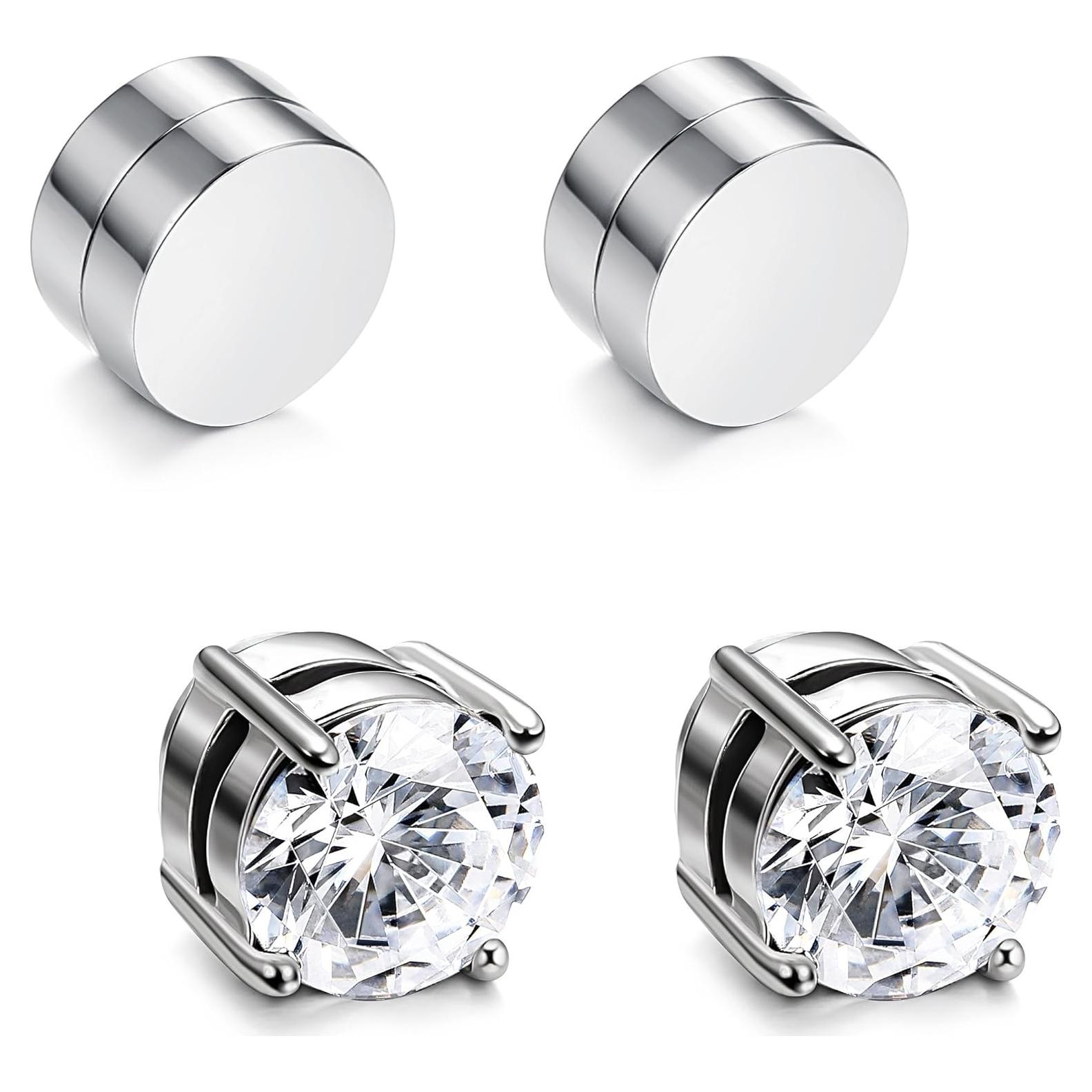 Pendientes de Acero Inoxidable JOERICA 2 Pares 6MM para Hombres y Mujeres