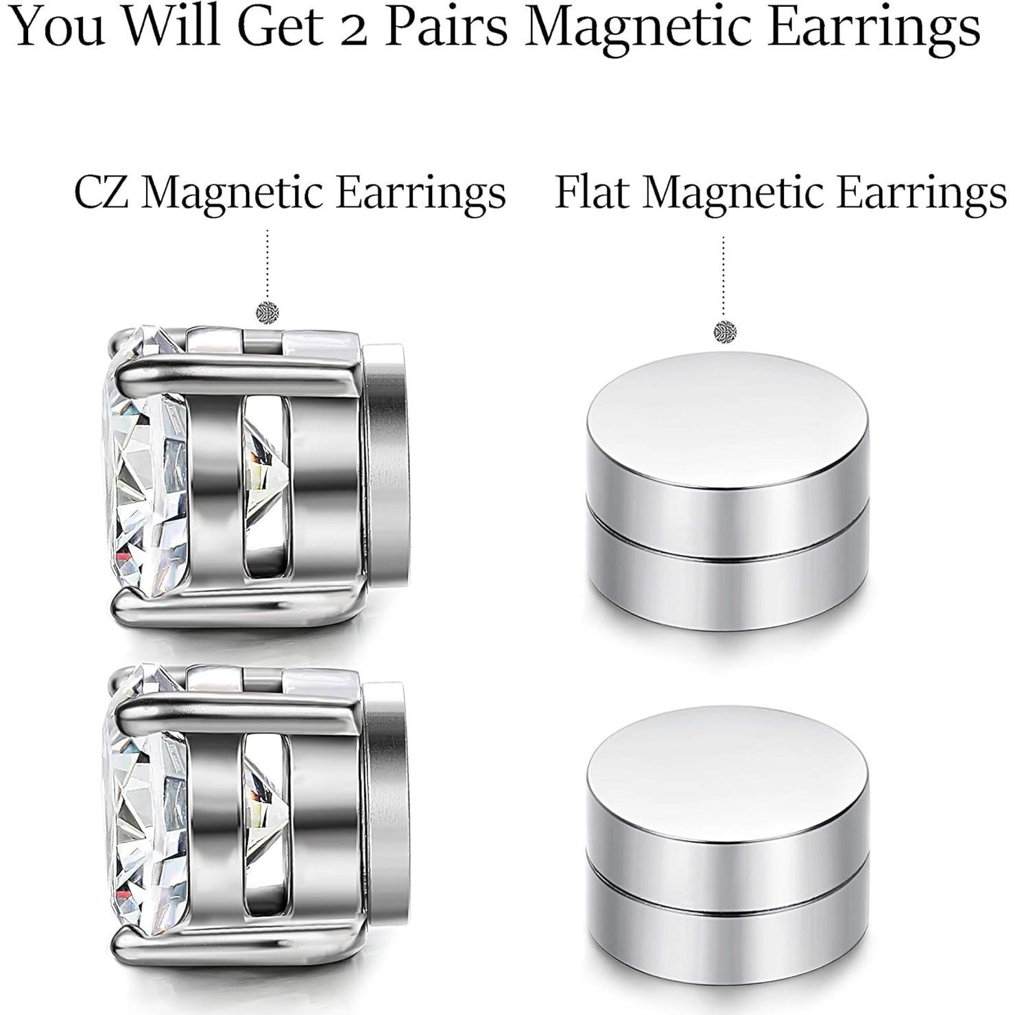 Pendientes de Acero Inoxidable JOERICA 2 Pares 6MM para Hombres y Mujeres