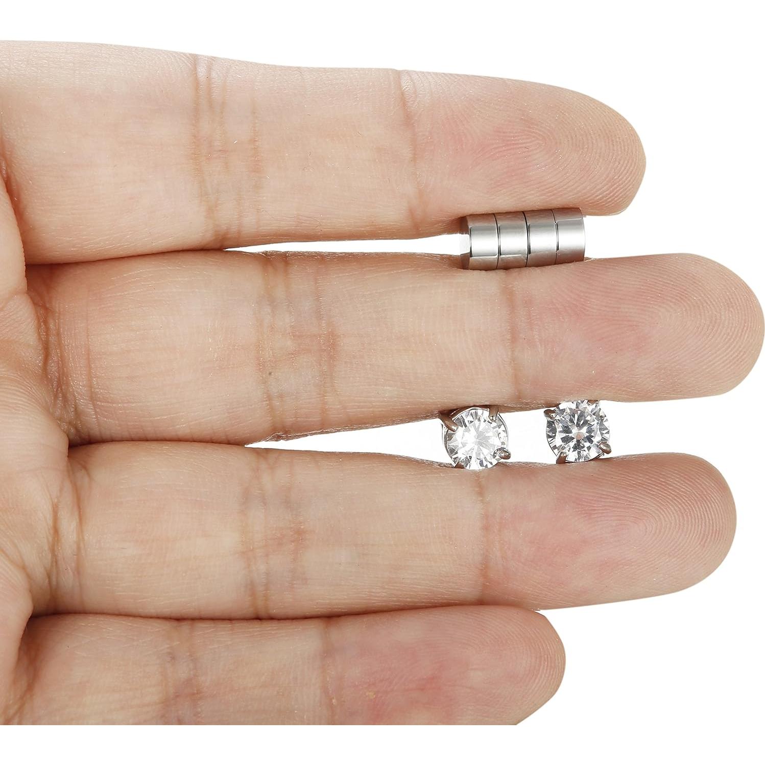 Pendientes de Acero Inoxidable JOERICA 2 Pares 6MM para Hombres y Mujeres