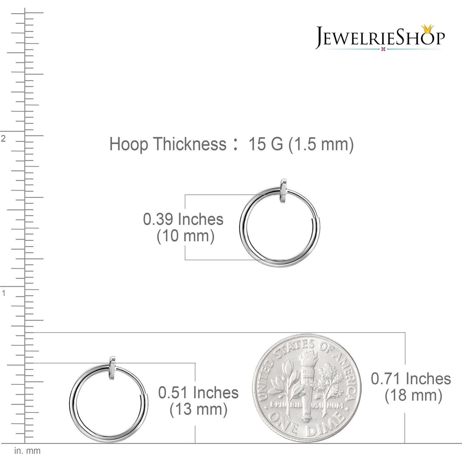 Pendientes Falsos de Aro Clip JewelrieShop Plata 1 Par