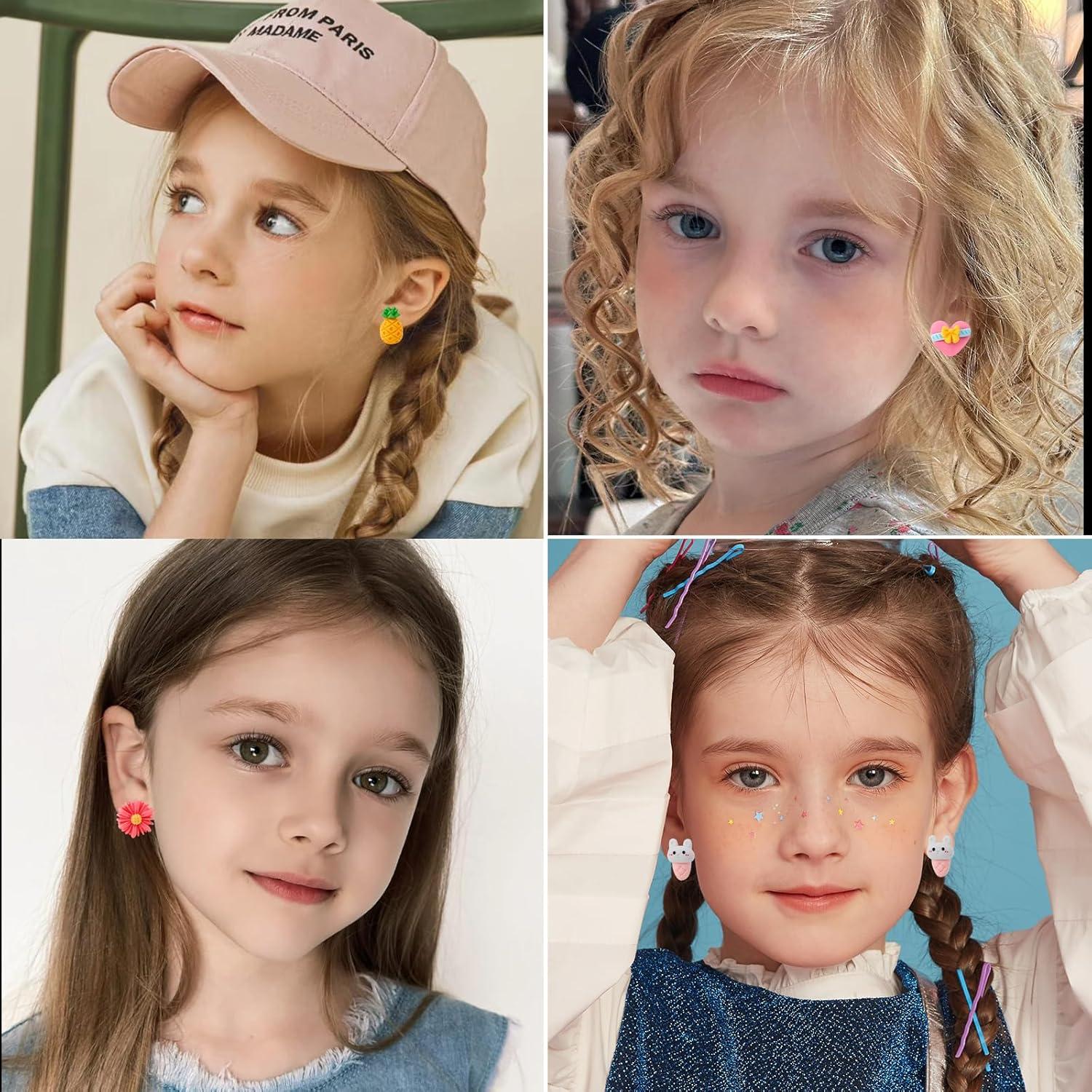 Pendientes de Clip Hipoalergénicos para Niñas - 20 Pares de Animales