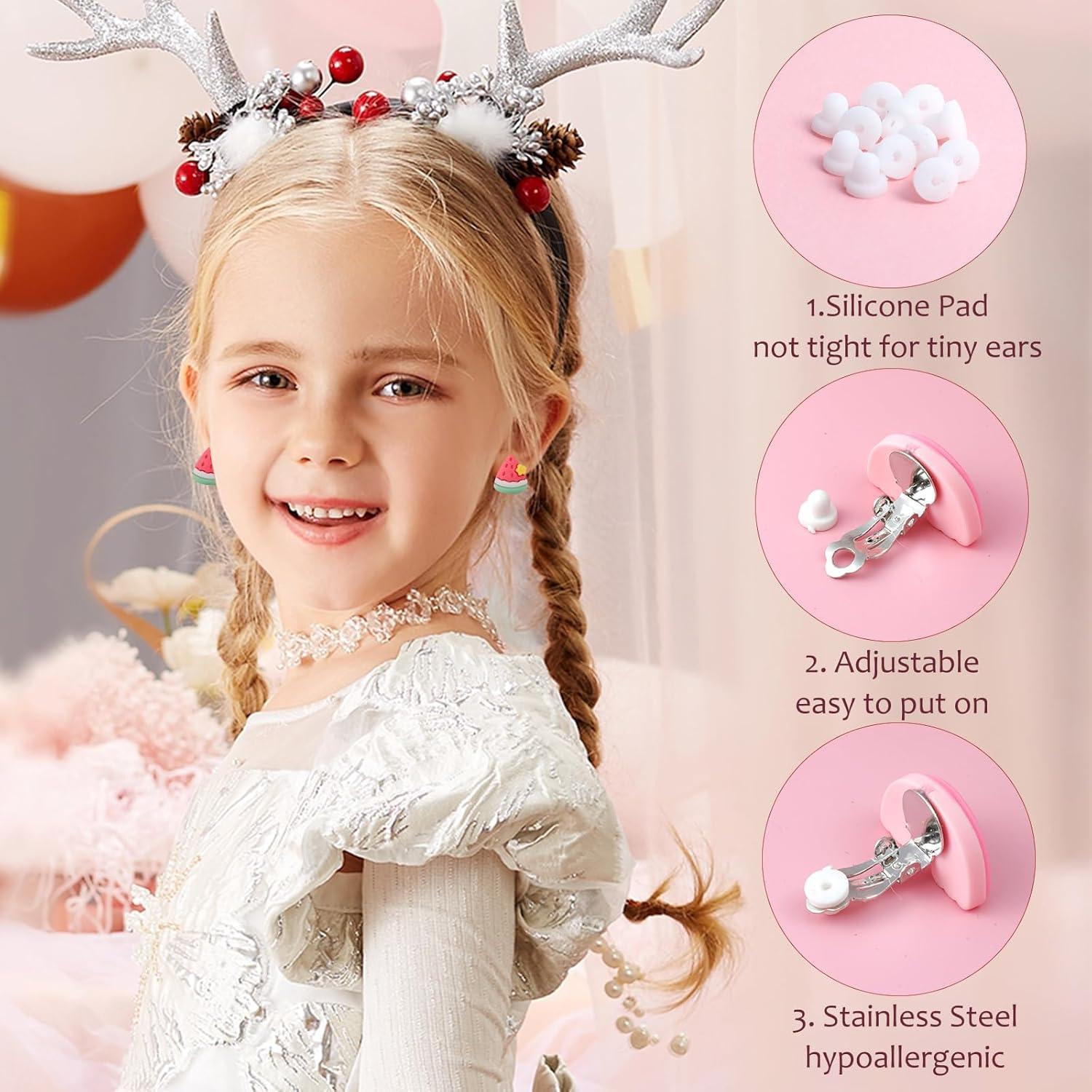 Pendientes de Clip Hipoalergénicos para Niñas - 20 Pares de Animales